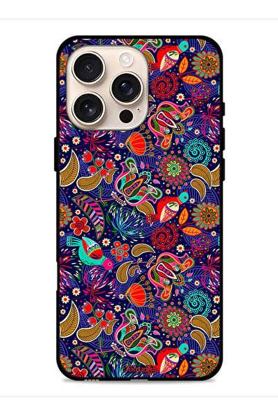 Tolwak غطاء حماية لجهاز Apple iPhone 16 Pro Max بنمط طيور وأوراق وأزهار ملونة