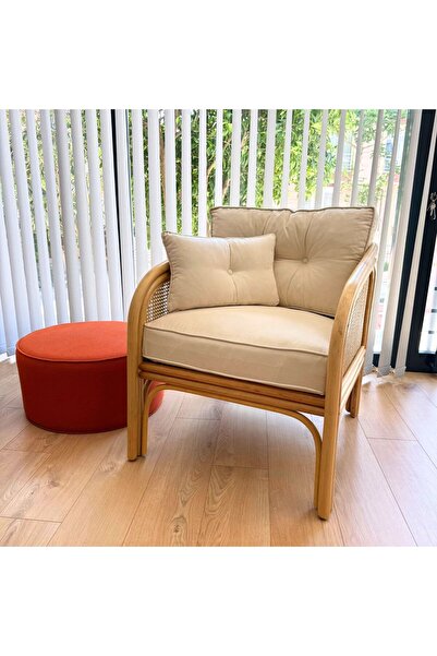 PESHCE El Yapımı Bambu-Hazeranlı Koltuk Takımı