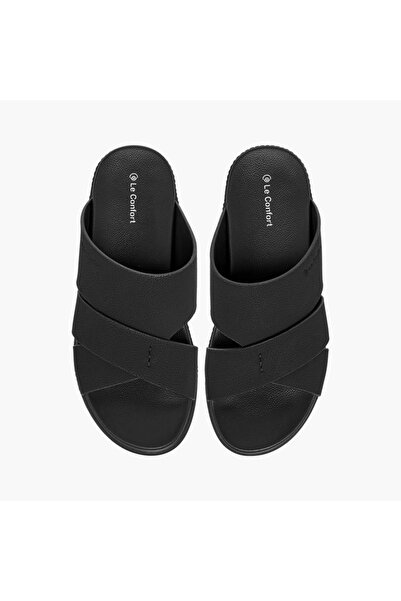 Le Confort Textured Slip On Cross-Strap Sandals