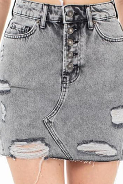 FashionForYou Fusta de blugi Noella gri, 32