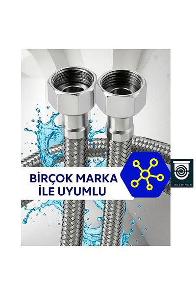 DESIPHON 50 cm Stainless Steel Braided Flex Hose – 3/8"X3/8" Toilet Bowl & Bidet Faucet Connection Hose
