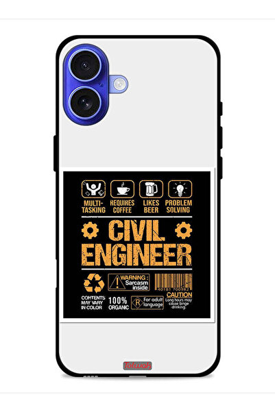 Tolwak غطاء حماية لجهاز آيفون 16 من آبل، ملصق مهندس مدني