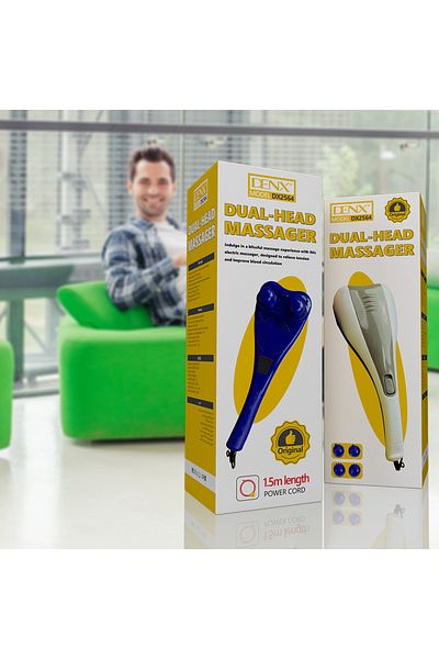 Denx DENX DX2564 Dual Head Electric Massager with 4 Interchangeable Massage Heads