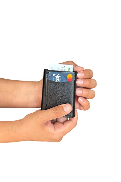 Tisaati Premium Series Special Boxed Luxury Leather Mechanism Wallet Belt Card Holder and Bracelet Men's Set