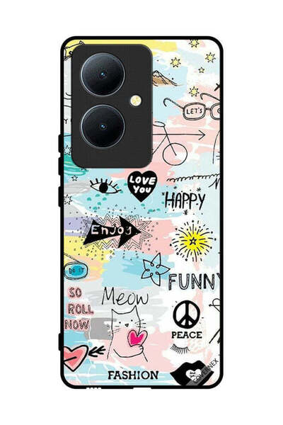Covernex غطاء حماية لهاتف Vivo Y78 5G Doodle Meow Enjoy