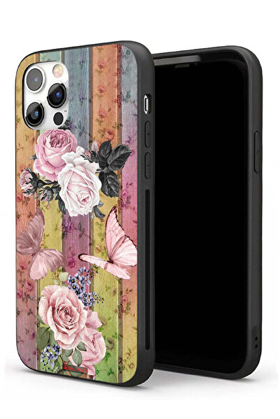 Tolwak غطاء حماية لجهاز آيفون 11 برو ماكس من آبل، بتصميم فراشات الخوخ والورود