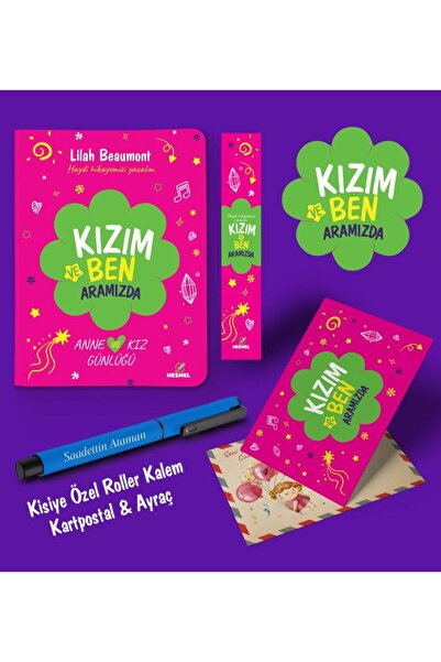 nesnel yayınlar Kızım ve Ben Aramızda Ayraç Kartpostal Kişiye Özel Kalem - Mavi