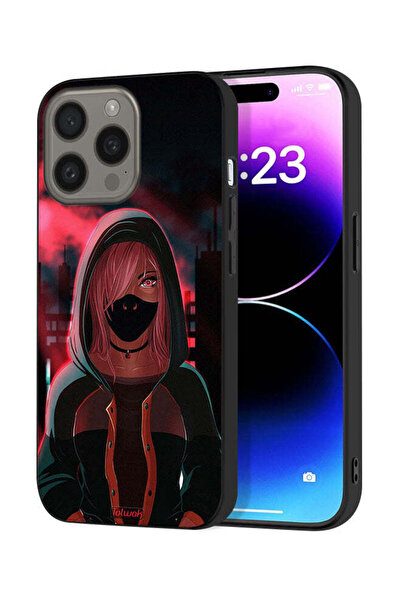 Tolwak غطاء حماية لجهاز Apple iPhone 15 Pro Max بتصميم فتاة ترتدي قناعًا