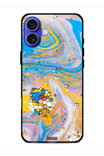 Tolwak غطاء حماية لجهاز Apple iPhone 16 Plus بتصميم جواهر تجريدية ملونة