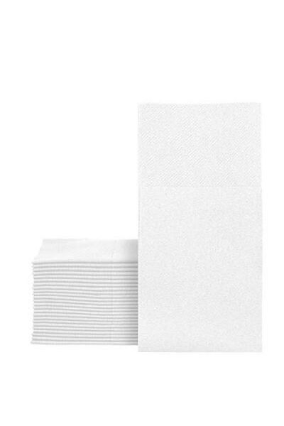 PLASTİKAP Waiter Fold Pocket White Airlaid Napkin 33X40Cm (100 Pieces). Only the Napkin