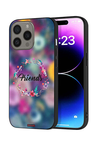 Tolwak غطاء حماية لجهاز آيفون 15 برو من آبل، رسمة خاتم أصدقاء الزهور