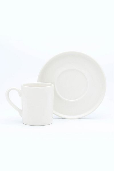 WERONY Porcelain Coffee Cup Set for 2 People, 110ml 4 Pieces