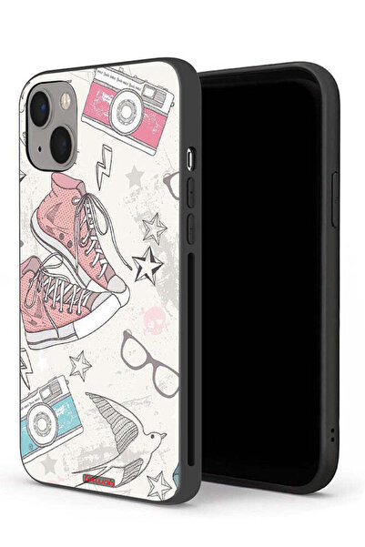 Tolwak جراب حماية لجهاز Apple iPhone 13 من القماش بتصميم حذاء وفن كاميرا