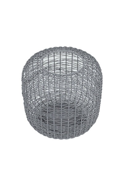 Generic Al Saif Gallery Porcelain Candle Holder, Round - Gray