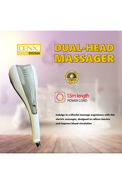 Denx DENX DX2564 Dual Head Electric Massager with 4 Interchangeable Massage Heads