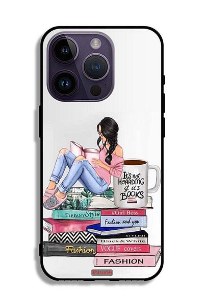 Tolwak Apple iPhone 14 Pro Protective Case Girl And Fashion Books Art