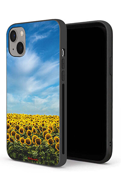 Tolwak غطاء حماية لجهاز Apple iPhone 13 mini بطبعة عباد الشمس تحت السماء