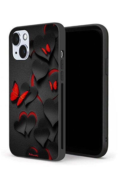 Tolwak جراب حماية لجهاز Apple iPhone 14 Plus بنقشة قلوب وفراشات