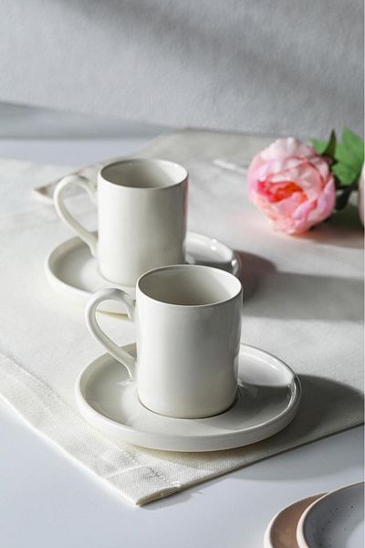 WERONY 6 Person Coffee Cup Set, 110ml 12 Pieces