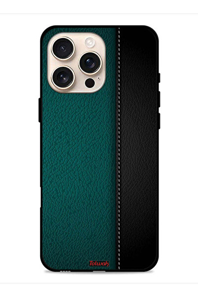 Tolwak غطاء حماية جلدي بنقشة جلد البقر لهاتف Apple iPhone 16 Pro Max