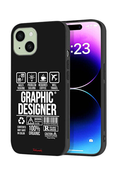 Tolwak Apple iPhone 15 Plus Protective Case Cover Graphic Designer Sticker