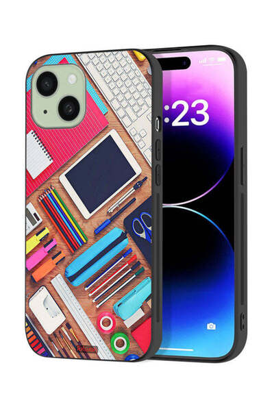 Tolwak Apple iPhone 15 Plus Protective Case Cover Girl Hobby Desk