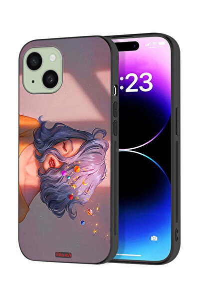 Tolwak Apple iPhone 15 Plus Protective Case Cover Girl And Space Art