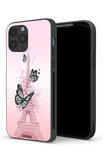 Tolwak غطاء حماية لجهاز Apple iPhone 13 Pro Max بنقشة فراشات على برج إيفل