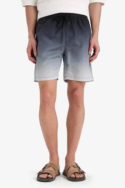 DeFacto Z6873 Black Regular Fit Gradient Printed Mesh Lined Above Knee Sea Shorts