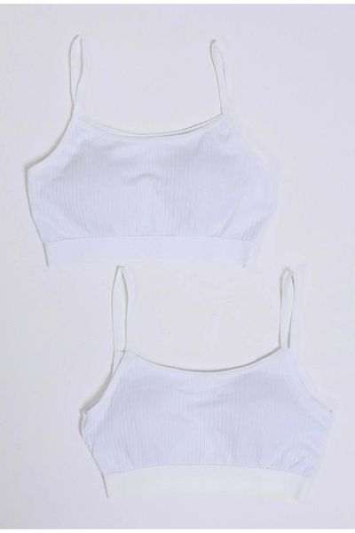elmas kids 100% Cotton Children's White Padded 2 Bustier