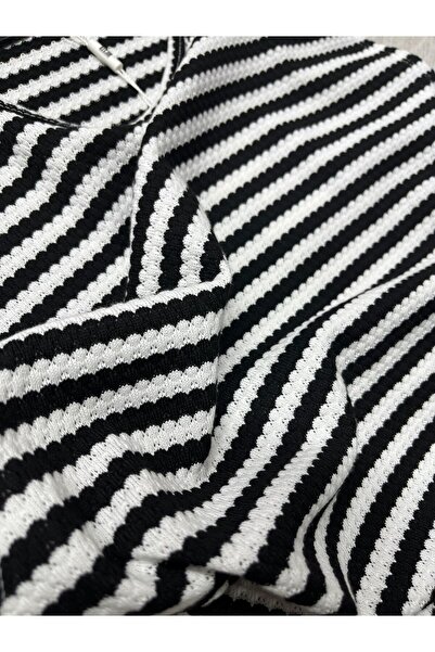 BY FAS MAN Men's Black-White Striped Knitwear Undershirt – 100% Cotton – Oversize