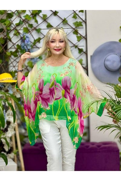 Punta Otantik Yg2063-10 Italian Silk Blouse