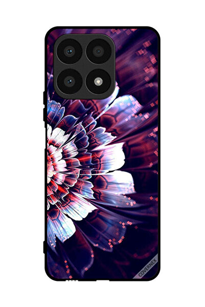 Covernex غطاء حماية لهاتف Honor X8a مع زهرة كبيرة منعكسة على الجانب الأيسر