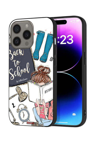 Tolwak غطاء حماية لجهاز Apple iPhone 15 Pro Max بتصميم فتاة مدرسية تقرأ التاريخ