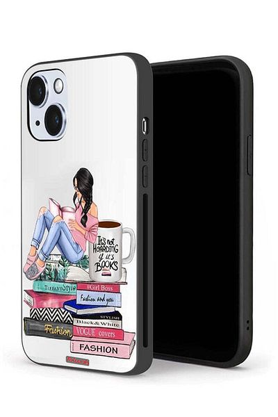 Tolwak Apple iPhone 14 Plus Protective Case Girl And Fashion Books Art