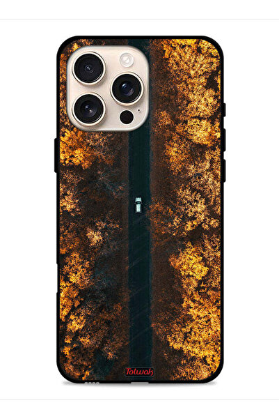 Tolwak غطاء حماية لجهاز Apple iPhone 16 Pro Max بتصميم طريق في أشجار الخريف
