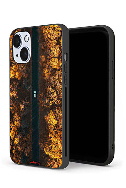Tolwak جراب حماية لجهاز Apple iPhone 14 Plus مطبوع عليه طريق في أشجار الخريف