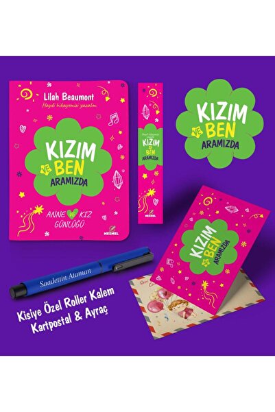 nesnel yayınlar Kızım ve Ben Aramızda Ayraç Kartpostal Kişiye Özel Kalem - La...