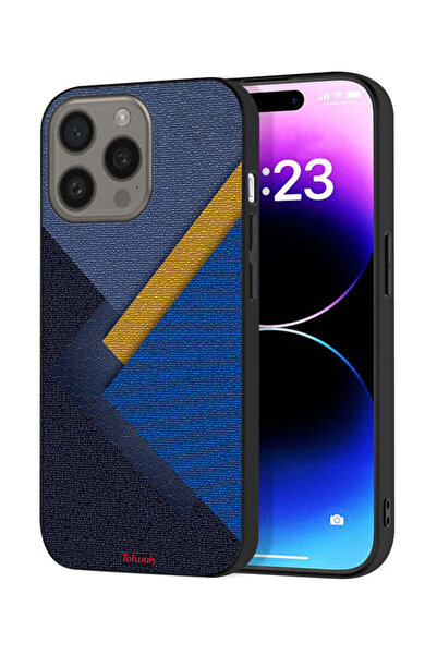 Tolwak غطاء حماية جلدي بتصميم مثلثات لهاتف آيفون 15 برو من آبل