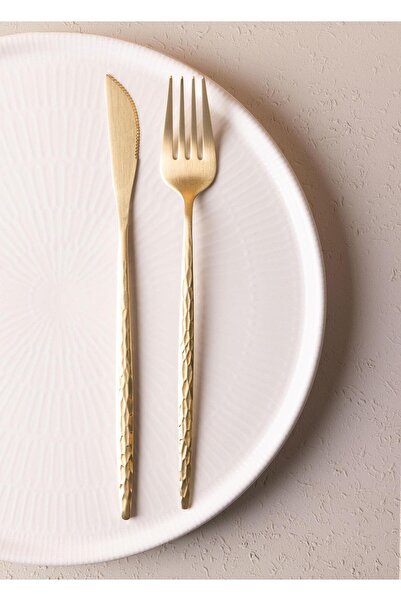 The Mia Shiny Cutlery Spoon Knife Set Gold 36 Pieces