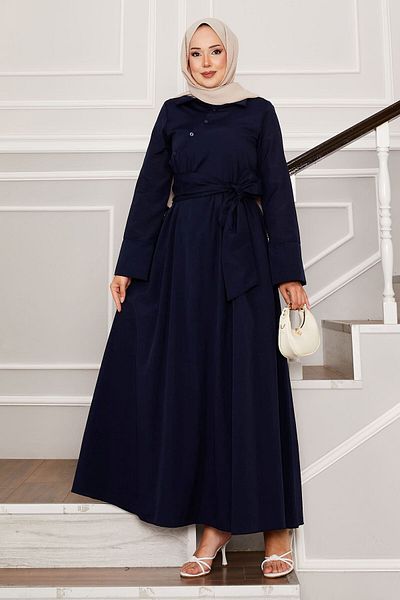EBRUTESETTÜR Mobile Belted Shirt Collar Dress