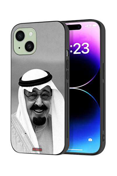 Tolwak غطاء حماية لجهاز آيفون 15 بلس من آبل، صورة الملك عبدالله مبتسماً