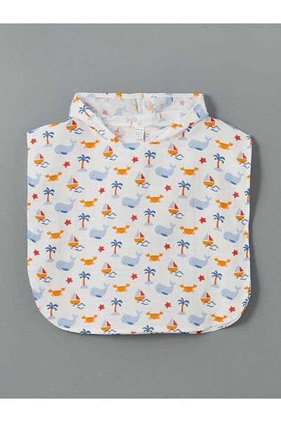 LC Waikiki Summer Collection Hooded Baby Boy Muslin Poncho City