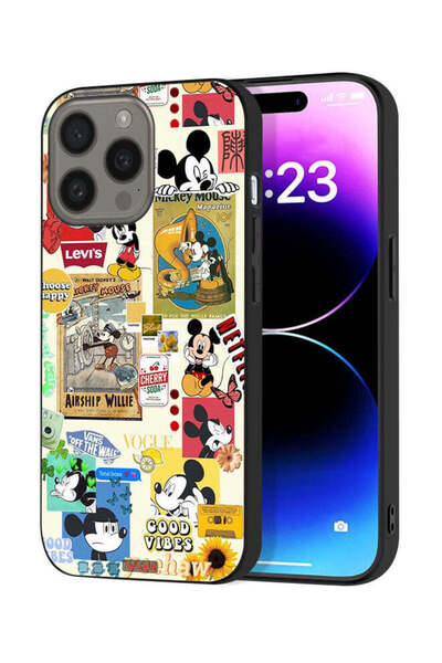 Tolwak غطاء حماية لجهاز ابل ايفون 15 برو ماكس مع ملصقات ورسومات هابي