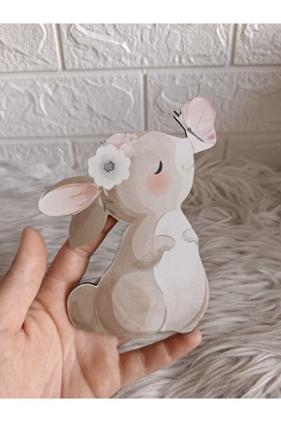 Doğrukan Hediyelik 15 cm Uv baskılı kelebekli tavşan figür bebek hediyelik sü...