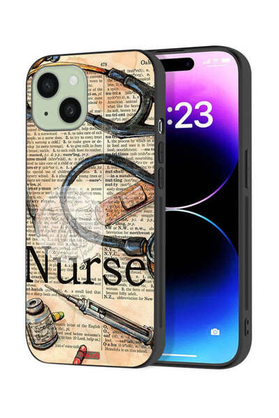 Tolwak Apple iPhone 15 Plus Protective Case Cover Nurse Vintage Tools