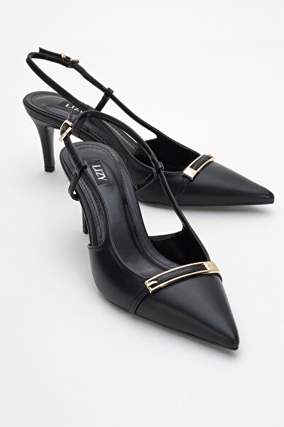 Lizy Shoes Pantofi de damă negri cu toc și vârf ascuțit