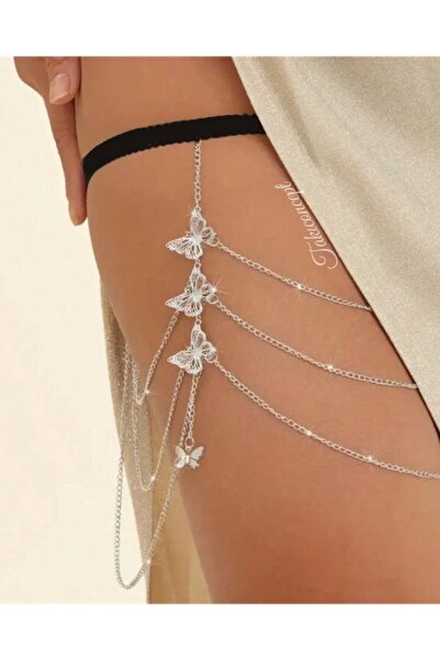 TakıConcept Kelebekli Elastik Bacak Zinciri Bacak Bandı Vücut Aksesuarı