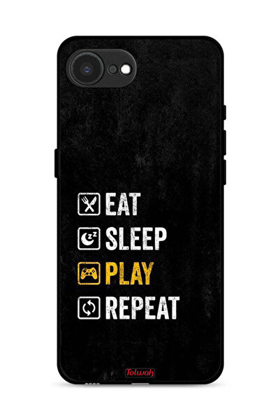 Tolwak غطاء حماية لجهاز Apple iPhone 16e، تناول الطعام، النوم، اللعب، التكرار