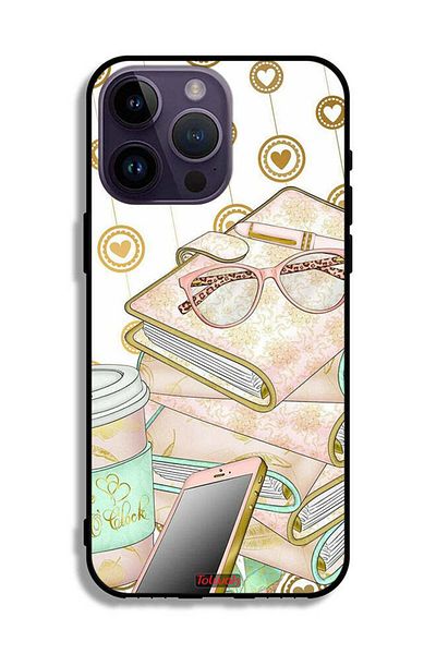 Tolwak Apple iPhone 14 Pro Max Protective Case Glasses On Books